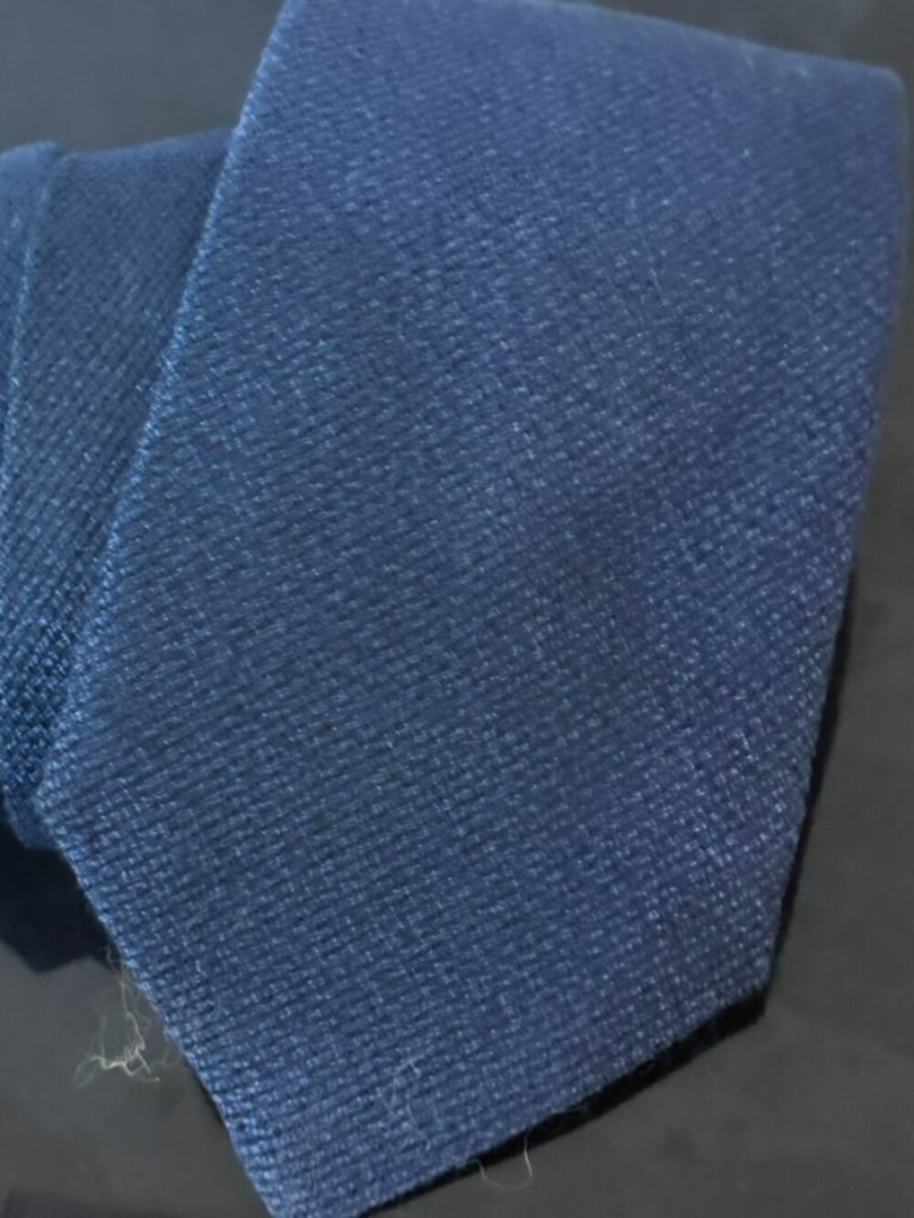 KENZO Silk Tie Modernist Neckwear Couture Solid Blue  Wool Necktie Vintage